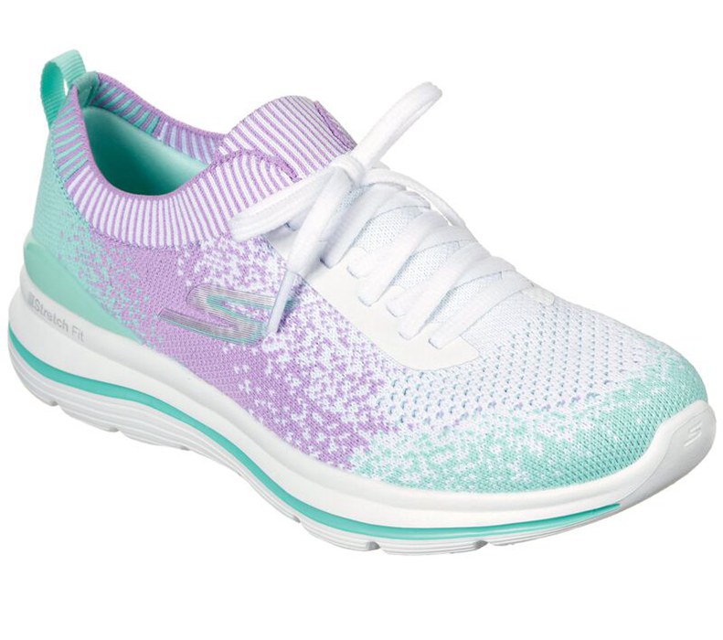 Skechers Gowalk Stretch Fit - Womens Sneakers White/Multicolor [AU-EI8679]